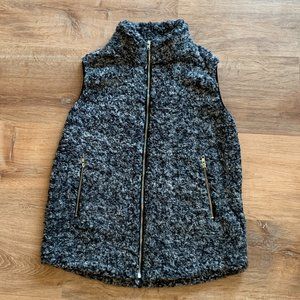 NWOT Sherpa Vest Black/Gray/White